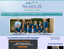 Tablet Screenshot of dental-maryland.com